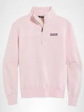 Women's Vineyard Vines Light Pink Quarter-Zip Pullover Size Medium